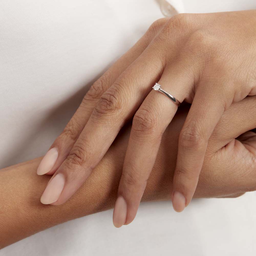 Bague Solitaire Victoria Or Blanc Diamant - Solitaires Femme | Marc Orian