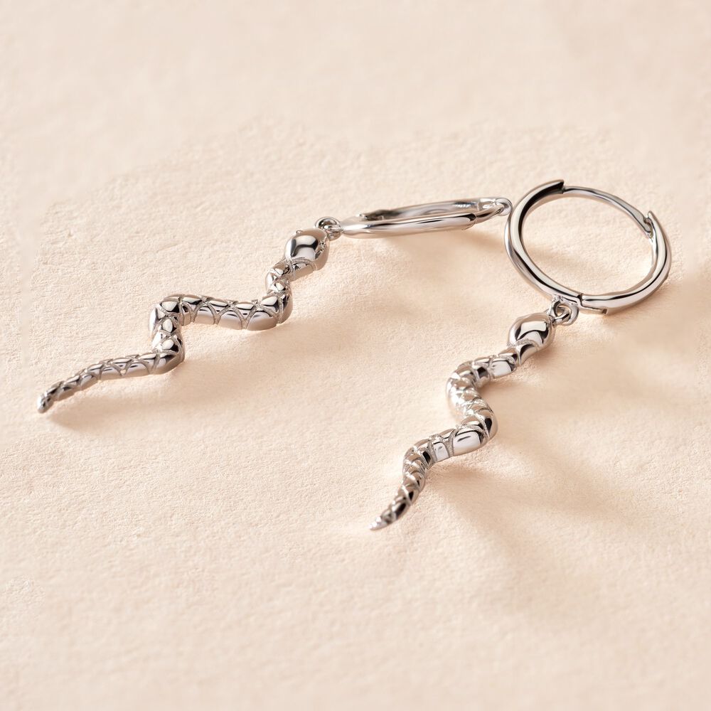 Cr&eacute;oles Yoshie Argent Blanc - Boucles d'oreilles pampille Femme | Marc Orian