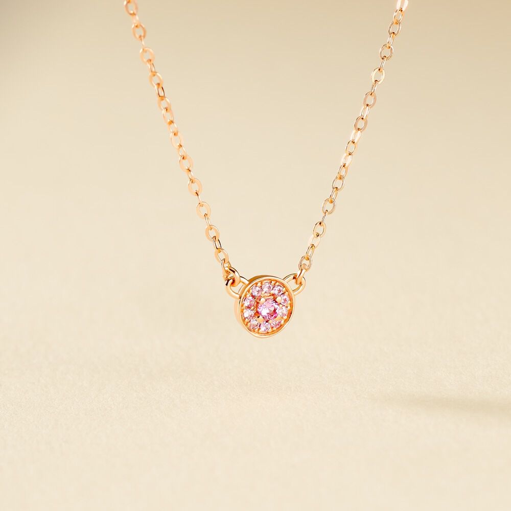 Collier Auxana Argent Rose Oxyde De Zirconium - Colliers avec pierres Femme | Marc Orian