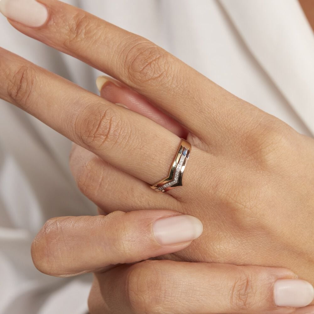 Bague Alix Or Tricolore Diamant - Bagues pierres précieuses Femme | Marc Orian