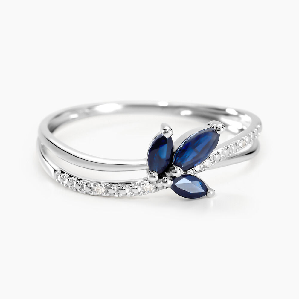 Bague Angie Or Blanc Saphir Diamant - Solitaires Femme | Marc Orian