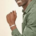 Bracelet Identit&eacute; Argent Blanc Vivian - Gourmettes Homme | Marc Orian