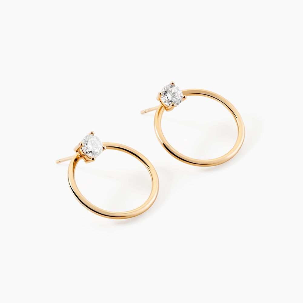 Bijoux D'oreilles Plaqu&eacute; Or Jaune Amariah Oxydes De Zirconium - Piercings d'oreilles Femme | Marc Orian