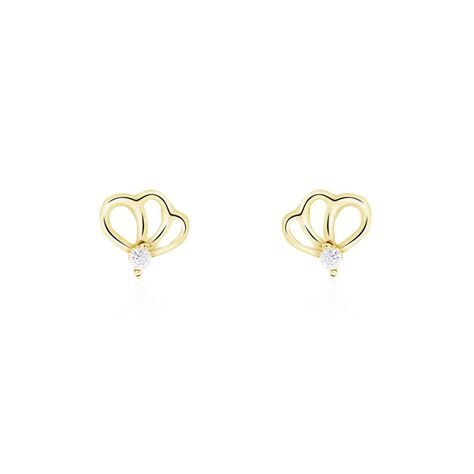 Boucles D'oreilles Puces Eleanor Fleur Or Jaune Oxyde De Zirconium - Puces Femme | Marc Orian