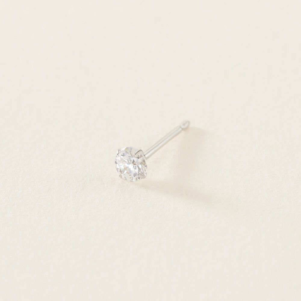 Boucle D'oreille Puce Unitaire Niels Argent Blanc Oxyde De Zirconium - Puces Homme | Marc Orian