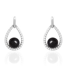 Boucles D'oreilles Pendantes Nerea Argent Blanc Céramique Et Oxyde - Boucles d'oreilles Pendantes Femme | Marc Orian