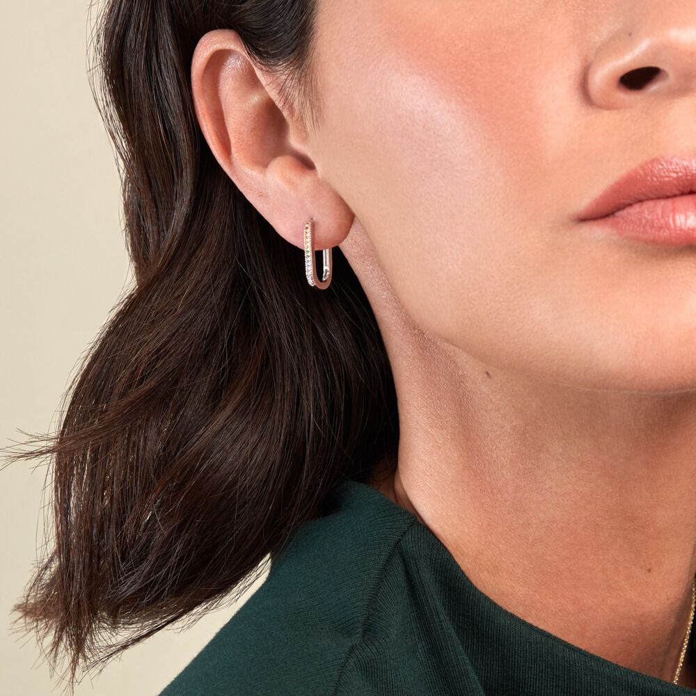 Créoles Lutetia Argent Blanc Oxyde De Zirconium - Créoles Femme | Marc Orian