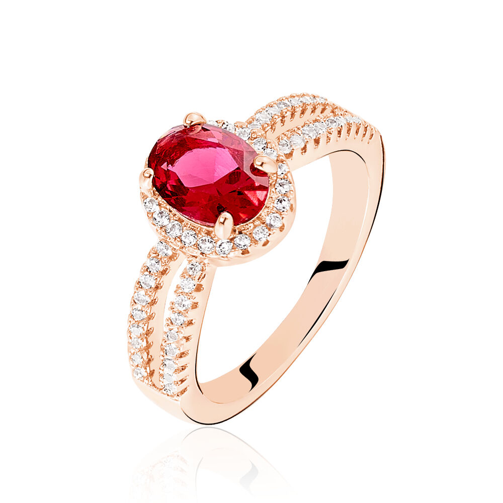 Bague or rose pierre Clearance