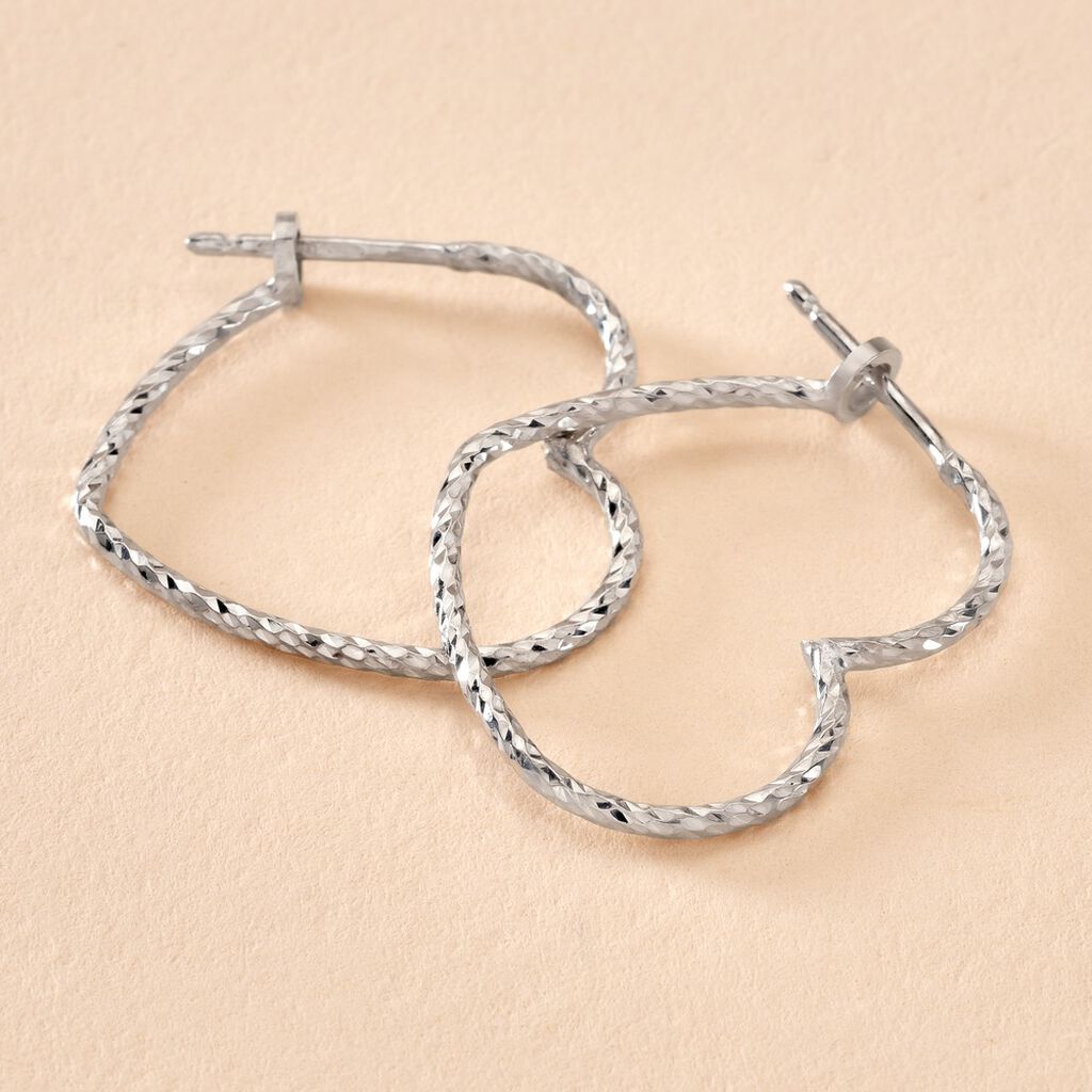 Créoles Ursula Argent Blanc - Boucles d'oreilles Créoles Femme | Marc Orian