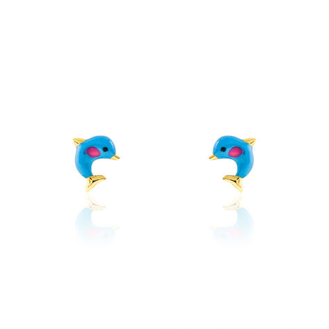 Boucles D'oreilles Puces Mael Dauphin Or Jaune - Puces Enfant | Marc Orian