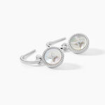 Cr&eacute;oles Izarra Argent Blanc Nacre - Boucles d'oreilles pampille Femme | Marc Orian