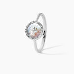 Bague Izarra Argent Blanc Nacre - Bijoux fantaisie Femme | Marc Orian