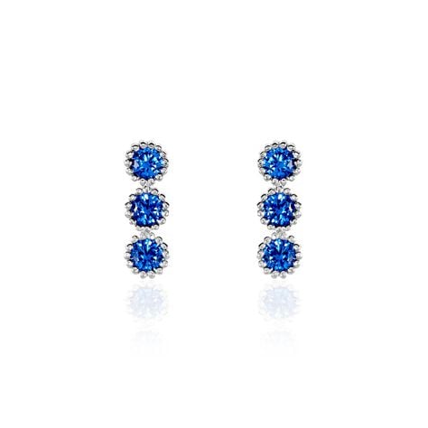 Boucles D'oreilles Puces Kasey Argent Blanc Oxyde De Zirconium - Puces Femme | Marc Orian