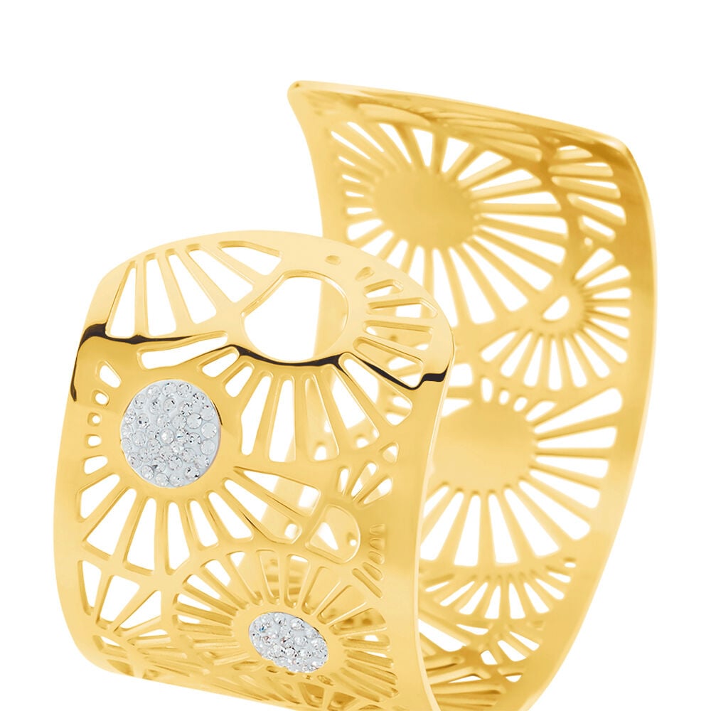 Bracelet Jonc Imagine Florette Strass Acier Jaune Strass - Bracelets joncs Femme | Marc Orian