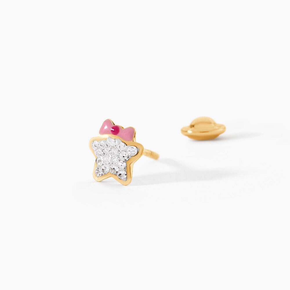 Boucles D'Oreilles Puces Evania Or Jaune Cristal - Puces Enfant | Marc Orian