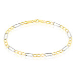 Bracelet Or Bicolore Maille Altern&eacute;e 1/3 - Bracelets mailles Femme | Marc Orian