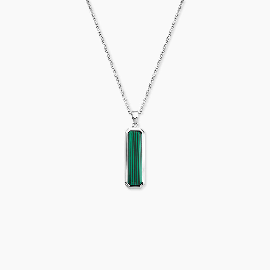 Collier Stones Argent Blanc Malachite - Colliers avec pierres Homme | Marc Orian