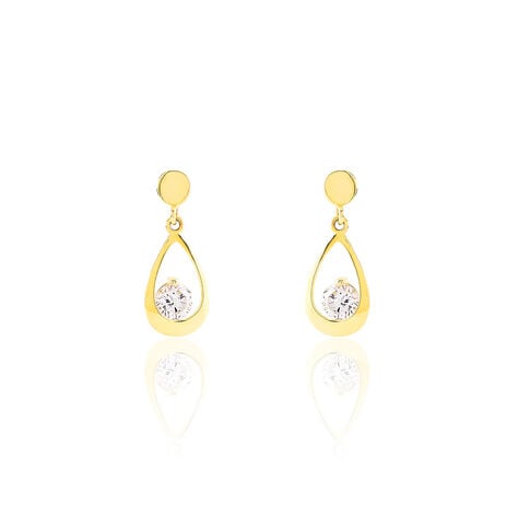 Boucles D'oreilles Pendantes Phaenna Or Jaune Oxyde De Zirconium - Pendantes Femme | Marc Orian