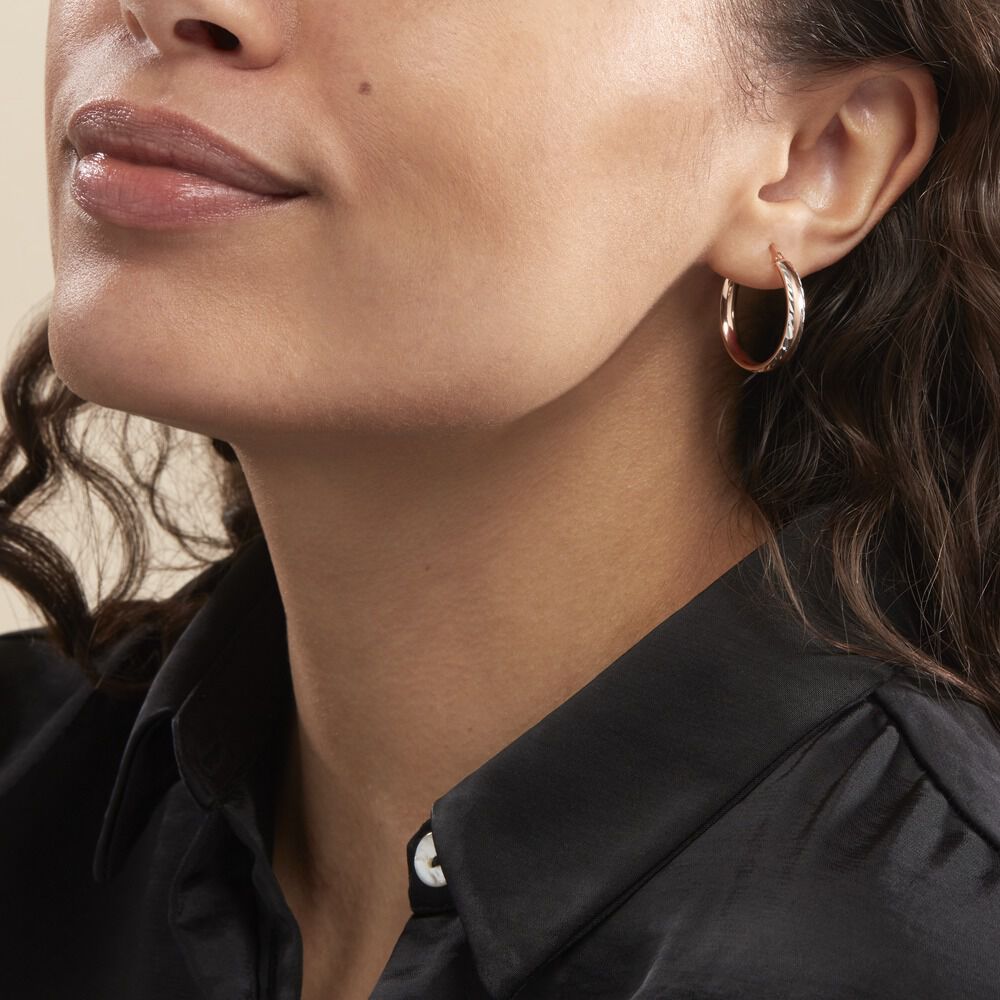 Créoles Argent Rose Ava - Créoles Femme | Marc Orian