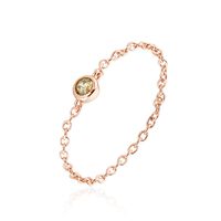 Bague Chaine Madalyn Argent Rose Oxyde De Zirconium