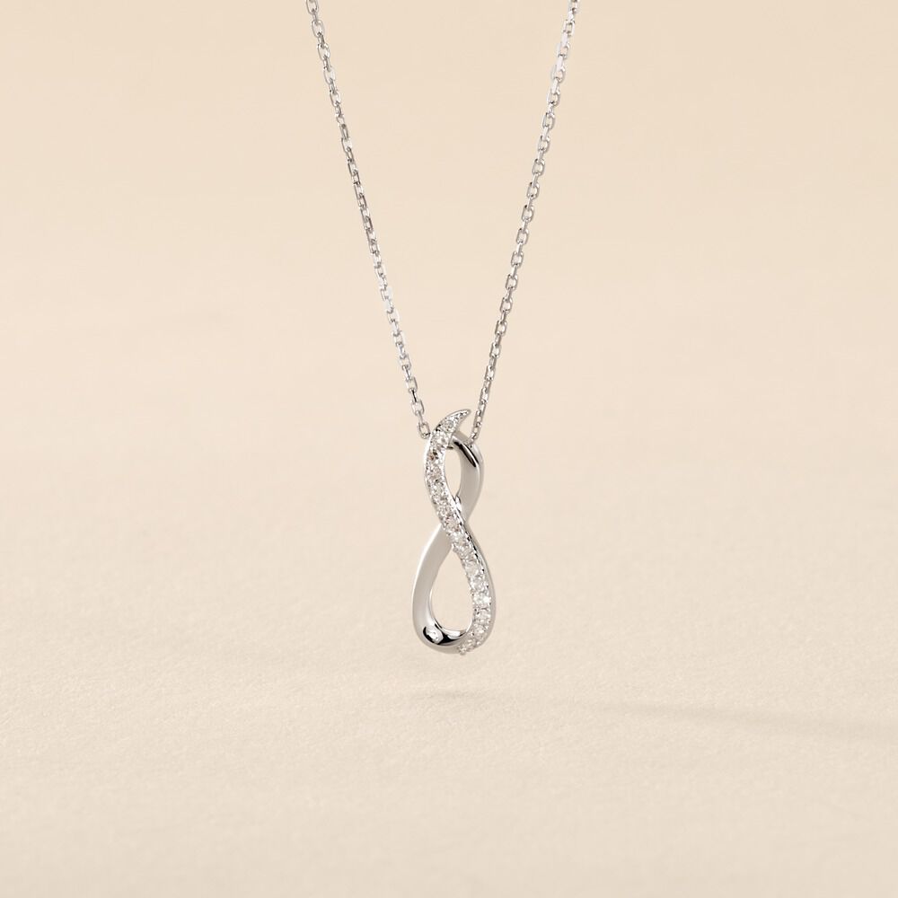 Collier Osanna Or Blanc Diamants - Colliers avec pierres Femme | Marc Orian