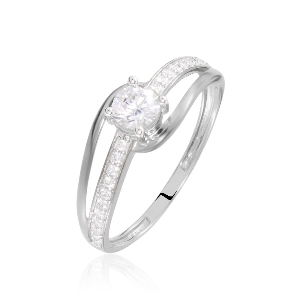 Bague Armelle Or Blanc Oxyde - Solitaires Femme | Marc Orian