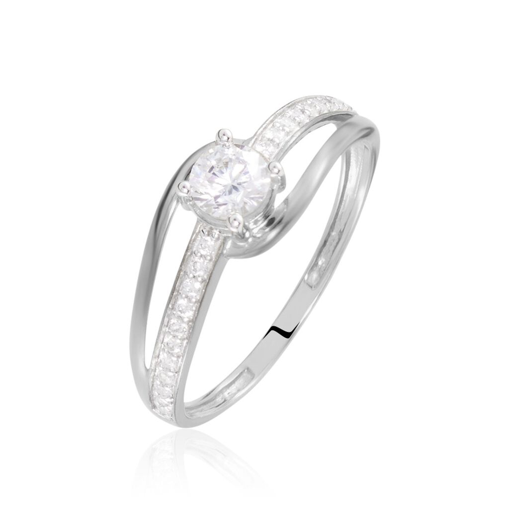 Bague Armelle Or Blanc Oxyde - Solitaires Femme | Marc Orian
