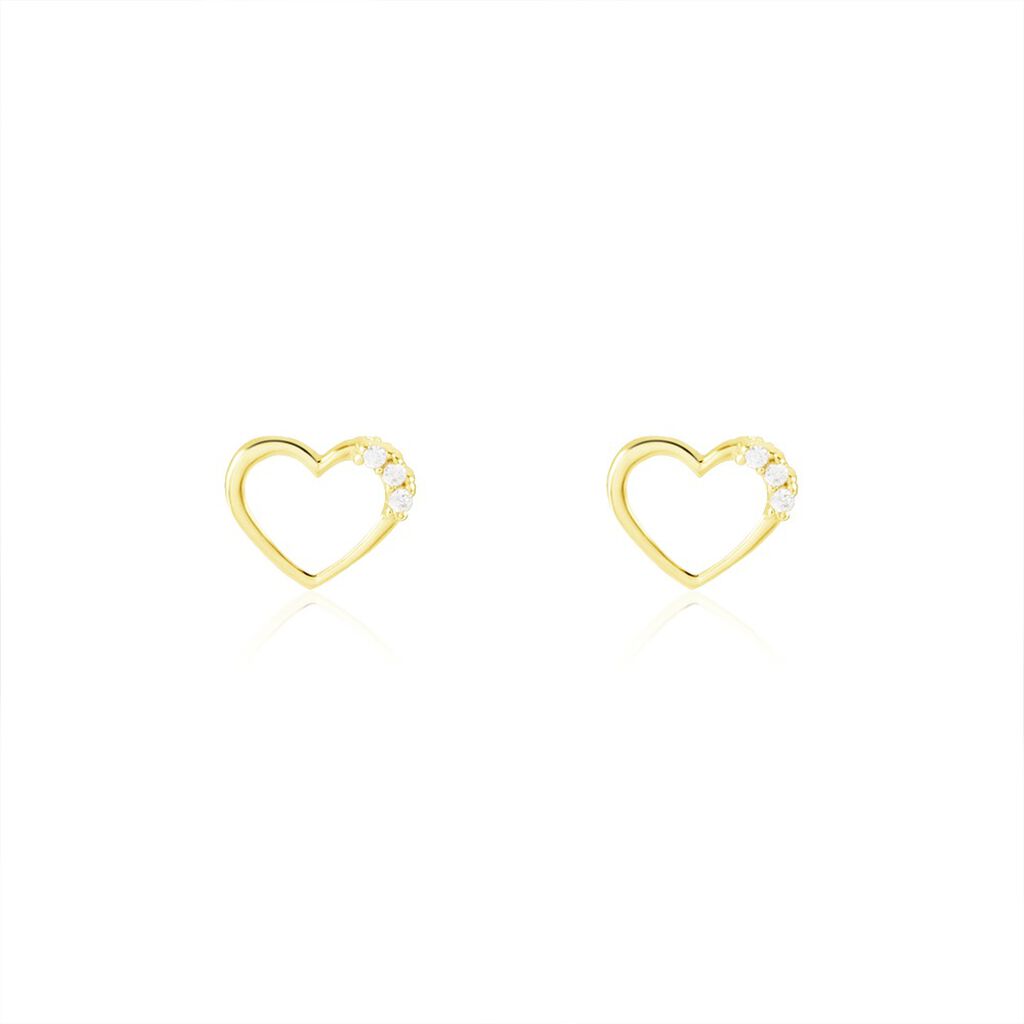 Boucles D'oreilles Puces Camomille Or Jaune Oxyde De Zirconium - Puces Enfant | Marc Orian