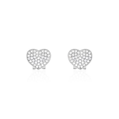 Boucles D'oreilles Puces Darwin Argent Blanc Oxyde - Puces Femme | Marc Orian