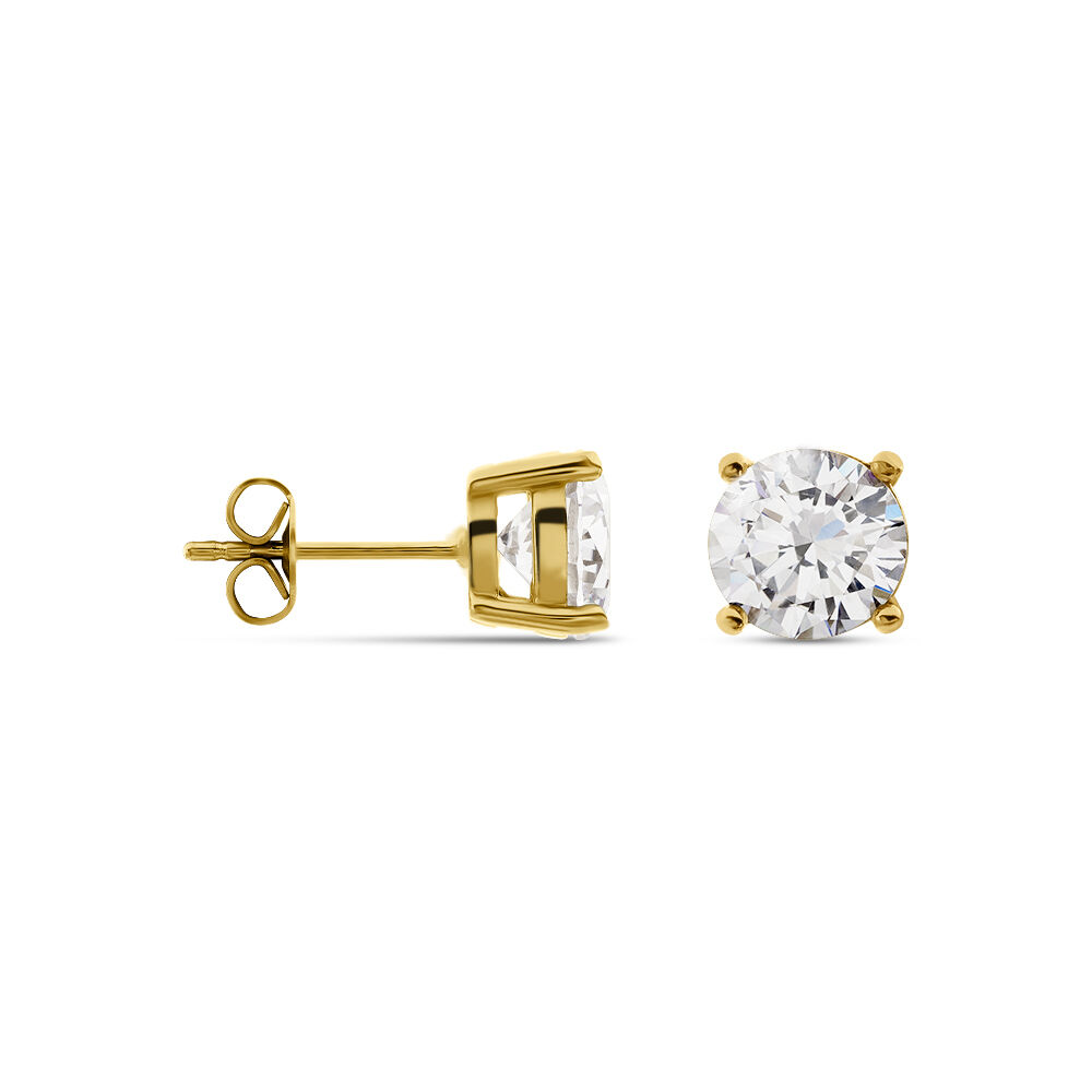 Boucles D'oreilles Puces Phebus Him Acier Doré Oxyde De Zirconium - Puces Homme | Marc Orian