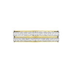 Alliance Grain De Folie Diamantee Ruban Plat Or Bicolore - Alliances duo Unisex | Marc Orian