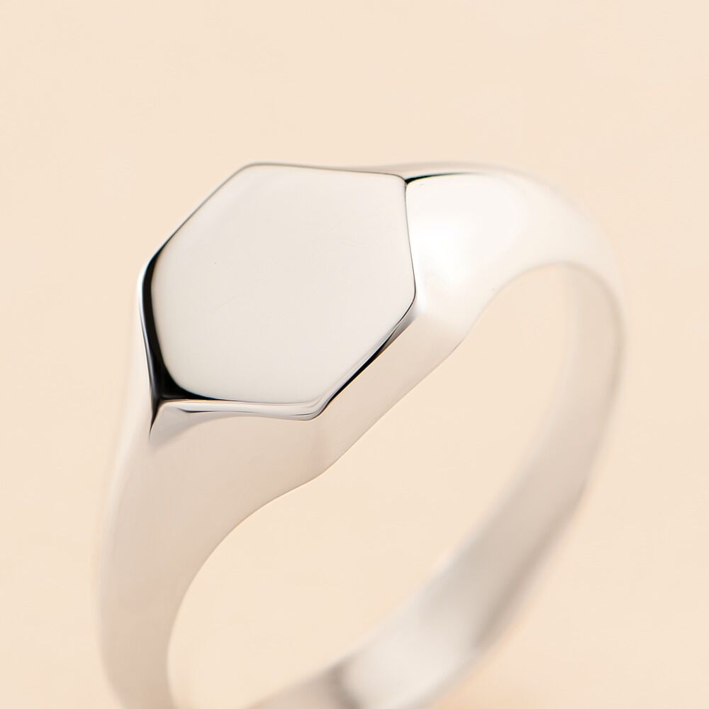 Chevalière Sanza Argent Blanc - Chevalières Homme | Marc Orian