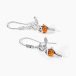 Boucles D'oreilles Pendantes Argent Blanc Abellia Ambre - Pendantes Femme | Marc Orian