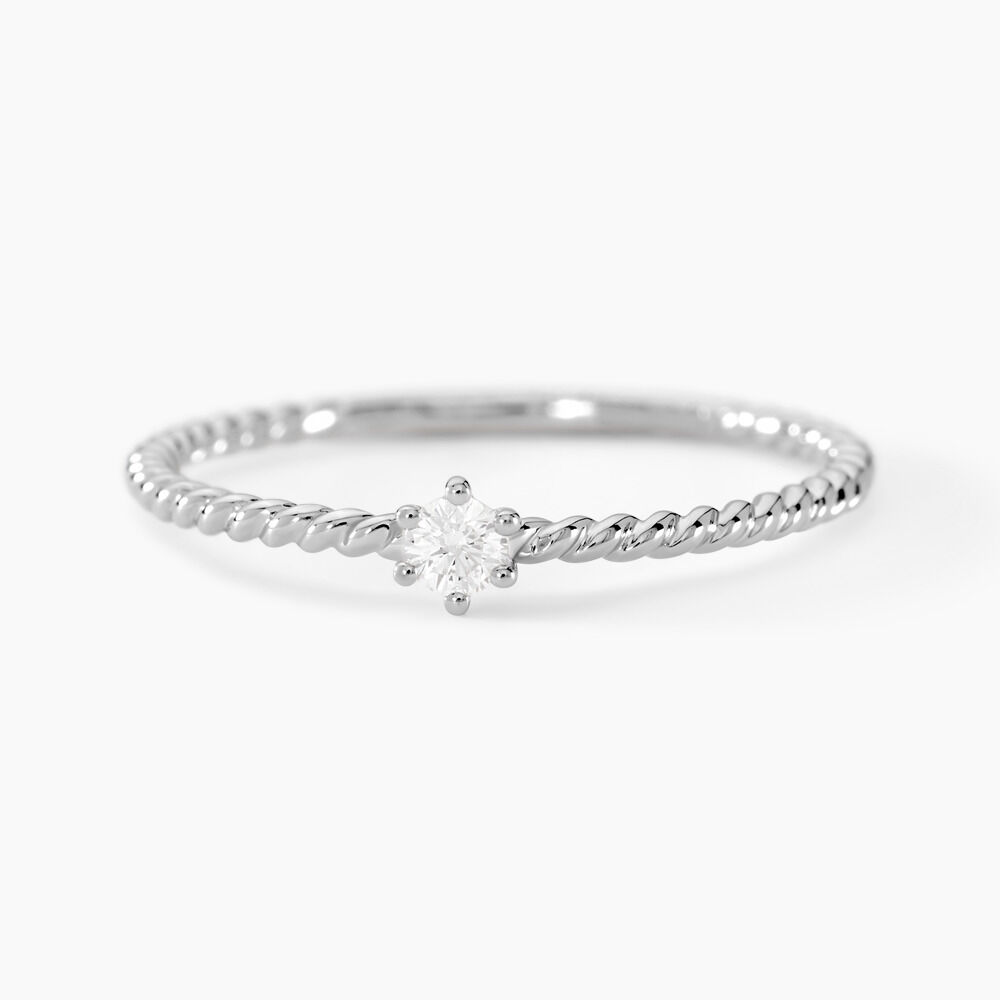 Bague Tamar Argent Blanc Diamant Synth&eacute;tique - Solitaires Femme | Marc Orian