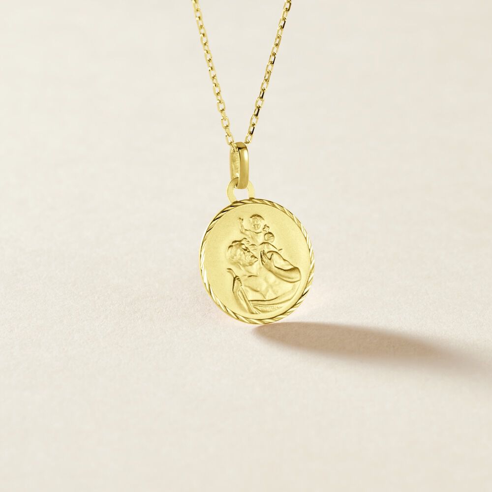 Pendentif Saint Christophe Diamante Or Jaune - Bijoux personnalis&eacute;s Famille | Marc Orian