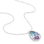 Collier Or Blanc Topaze Et Saphir - Colliers avec pierres Femme | Marc Orian