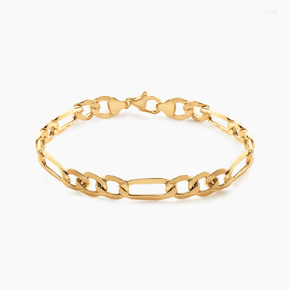 Bracelet Or Jaune Maille Altern&eacute;e - Bracelets mailles Homme | Marc Orian
