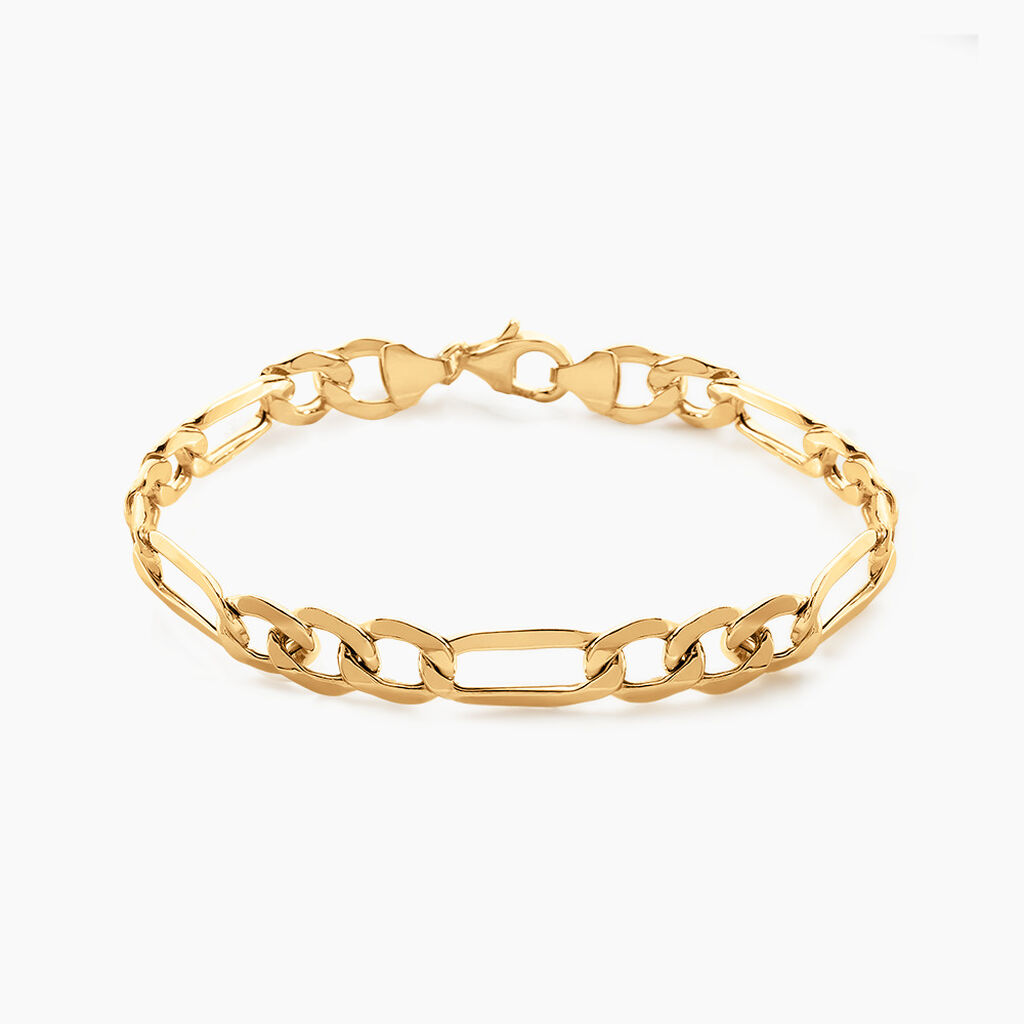 Bracelet Or Jaune Maille Altern&eacute;e - Bracelets mailles Homme | Marc Orian