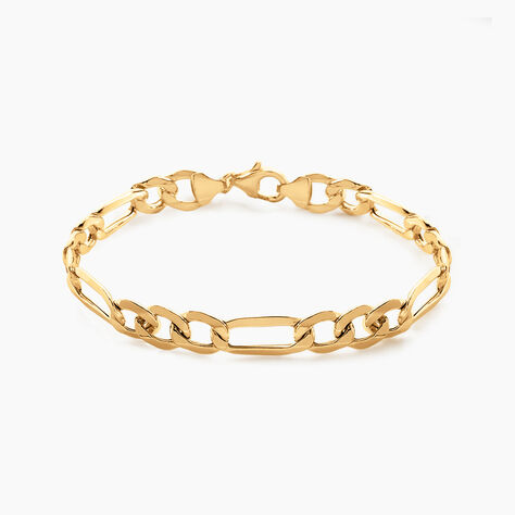 Bracelet Or Jaune Maille Altern&eacute;e - Bracelets mailles Homme | Marc Orian