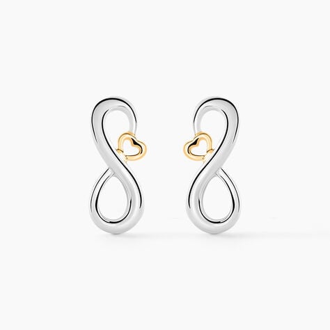 Boucles D'oreilles Puces Phedra Or Jaune Argent Blanc - Puces Femme | Marc Orian