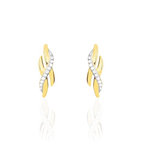 Boucles D'oreilles Puces Ester Or Jaune Diamant - Puces Femme | Marc Orian