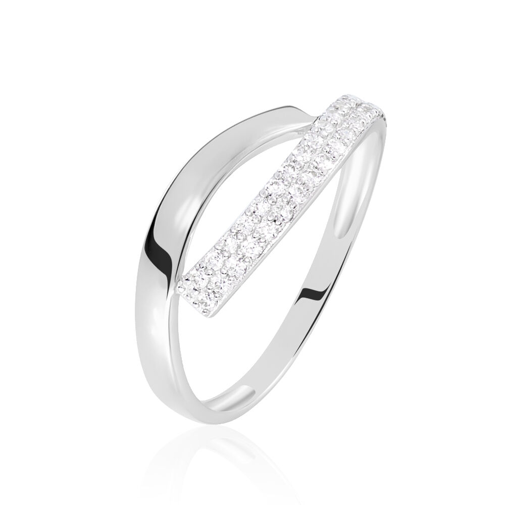 Bague Vero Or Blanc Oxyde De Zirconium - Bagues avec pierre Femme | Marc Orian