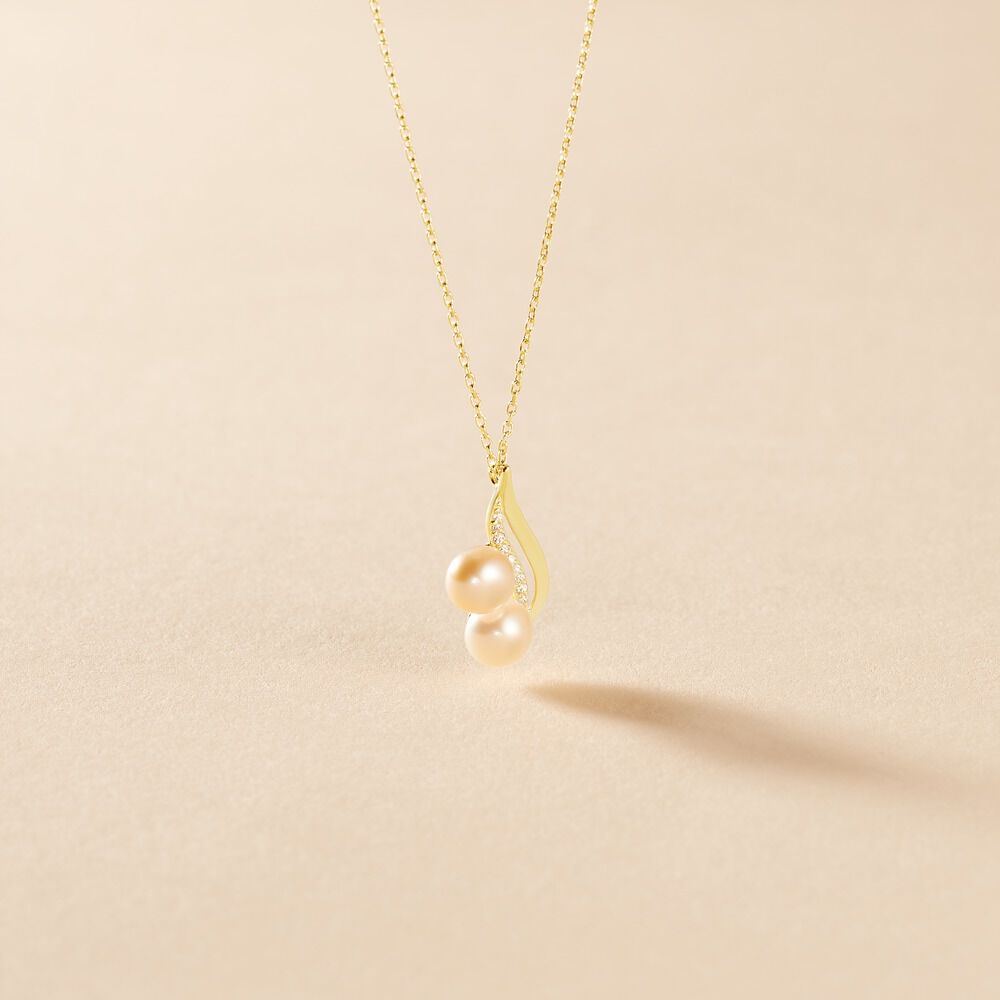 Collier Loeva Or Jaune Perle De Culture Et Oxyde De Zirconium - Colliers avec pierres Femme | Marc Orian