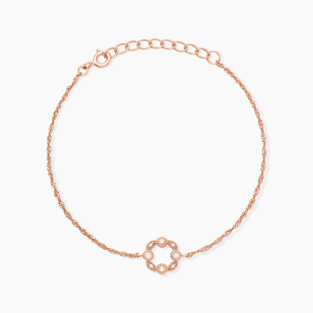 Bracelet Eugenie Argent Rose Oxyde De Zirconium - Bracelets chaînes Femme | Marc Orian