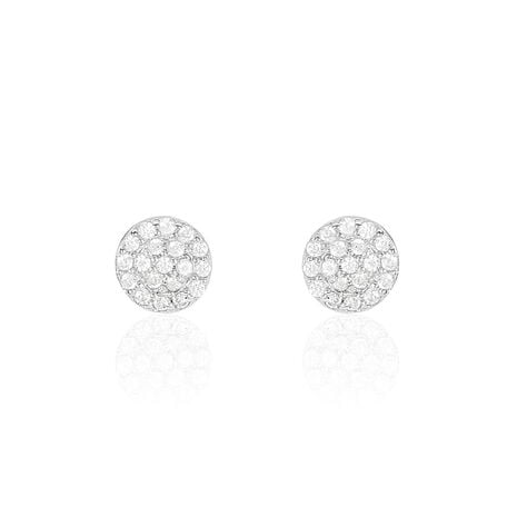 Boucles D'oreilles Puces Angeles Argent Blanc Oxyde De Zirconium - Puces Femme | Marc Orian