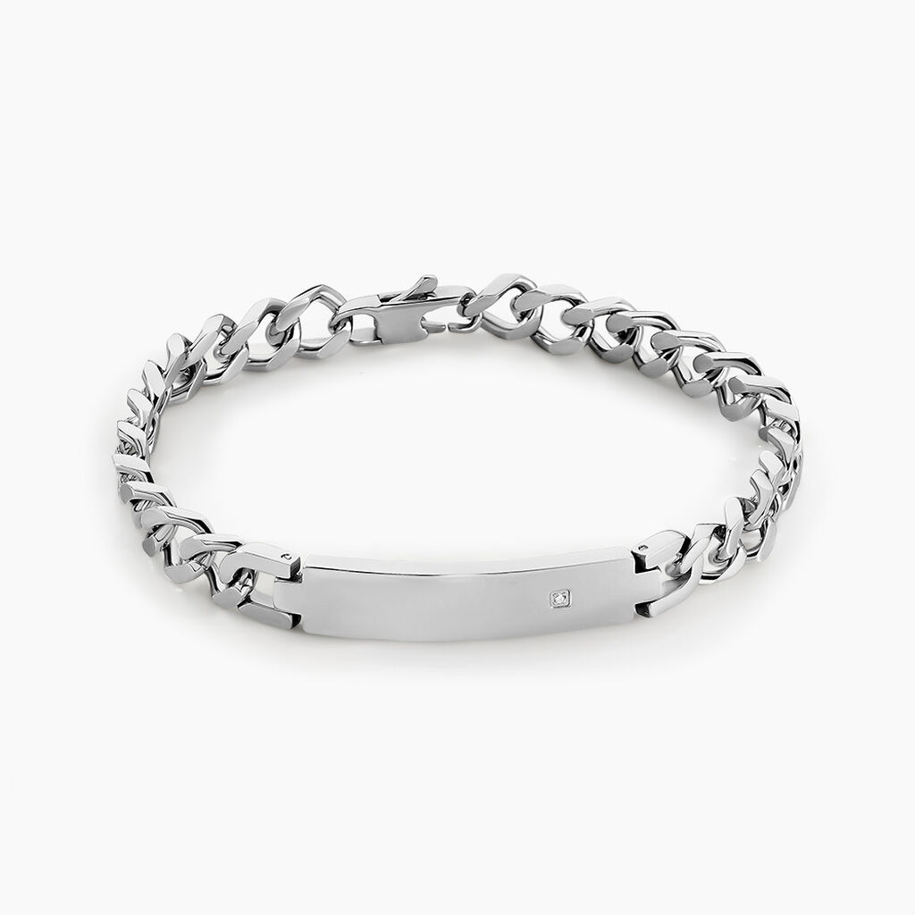 Bracelet Hugo Acier Blanc - Gourmettes Homme | Marc Orian
