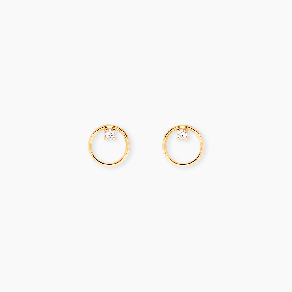 Boucles D'Oreilles Puces Bartlomiej Or Jaune Oxyde De Zirconium - Puces Femme | Marc Orian