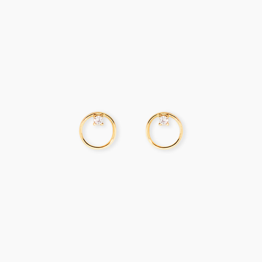 Boucles D'Oreilles Puces Bartlomiej Or Jaune Oxyde De Zirconium - Puces Femme | Marc Orian