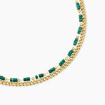 Collier Acier Dor&eacute; Malachite - Colliers avec pierres Femme | Marc Orian