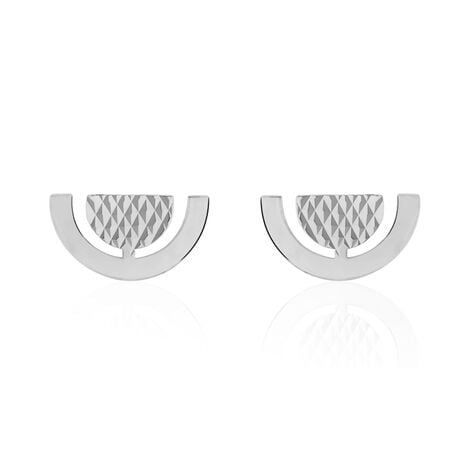 Boucles D'oreilles Puces Argent Blanc - Puces Femme | Marc Orian